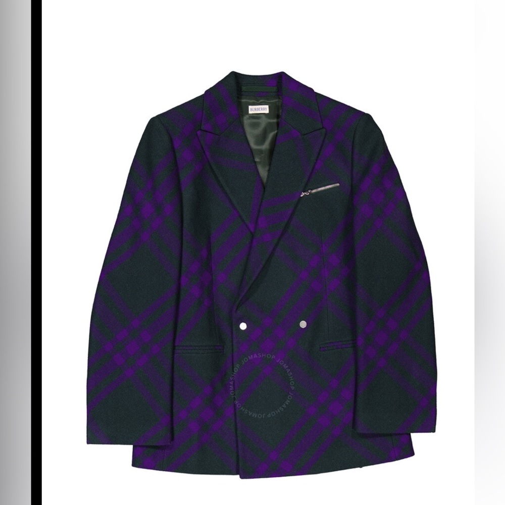 Burberry Ladies Wool Check Print Blazer - Picture 4 of 10